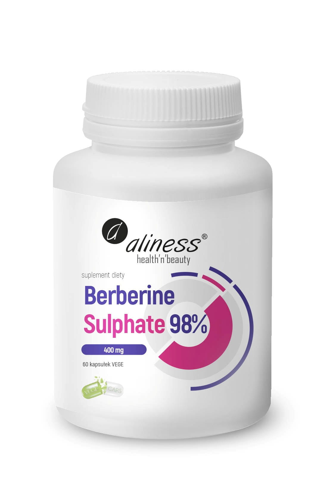 Berberine Sulphate 99% 400 mg x 60 Vege caps. – Aliness